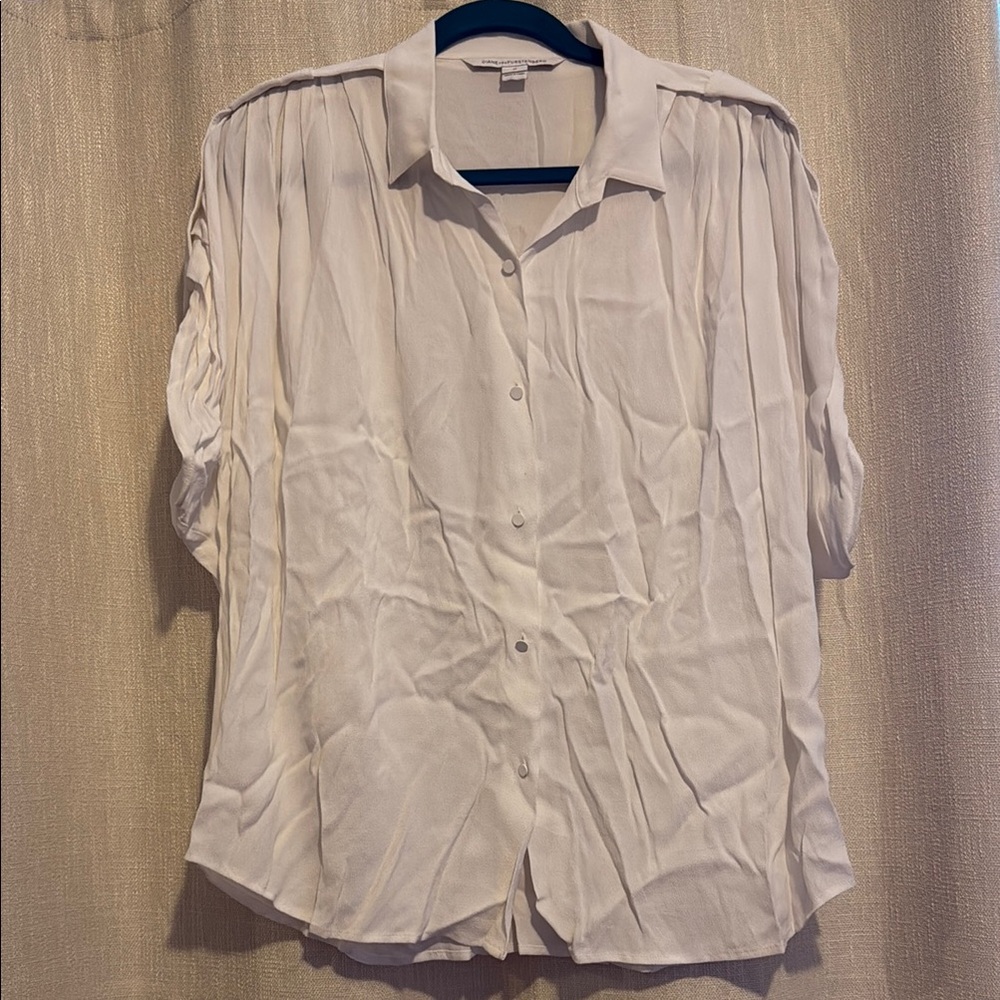 Diane Von Furstenberg White Relaxed Button Down Shirt